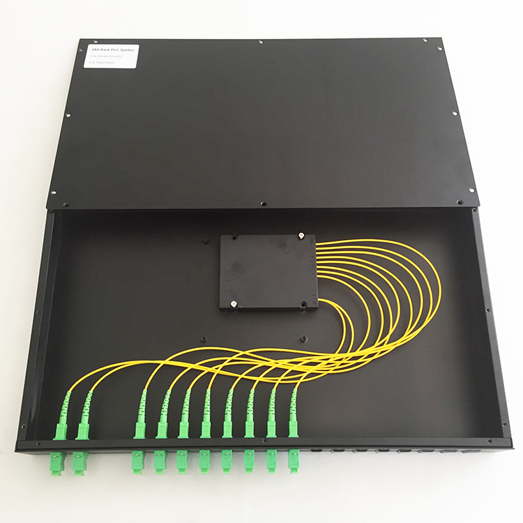 Fiber Optic PLC Splitter 2x8 SC APC Rack Mount