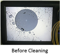 Fiber optic cleaner before cleaning
